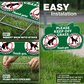 DIMARONGTON Keeps Off Grass Sign includes two metal H-stakes for easy setup