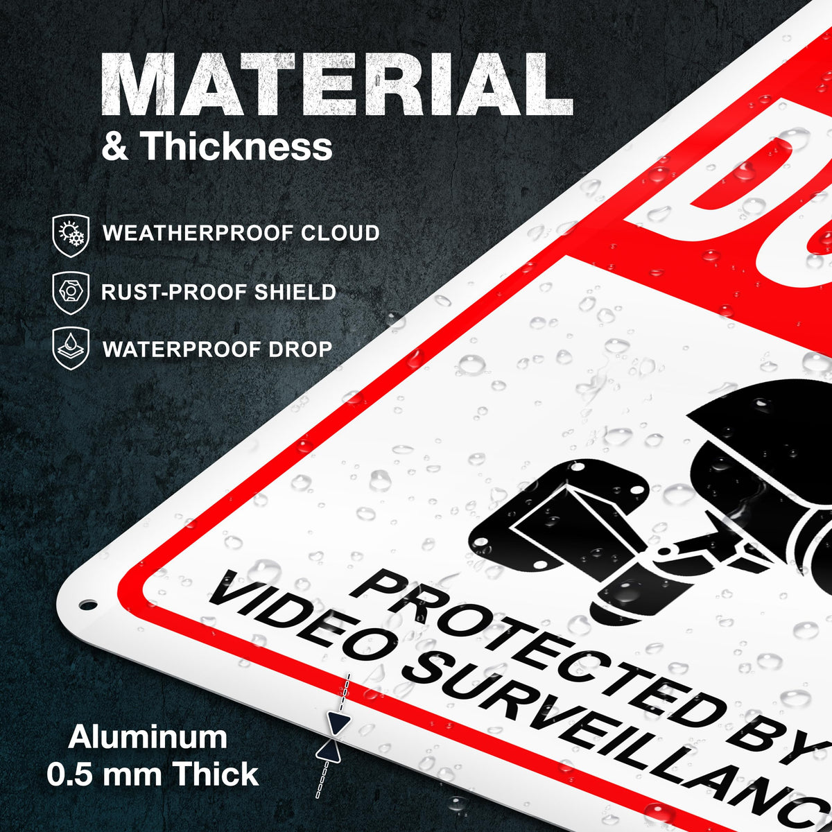 DIMARONGTON video surveillance messaging on outdoor sign to deter littering