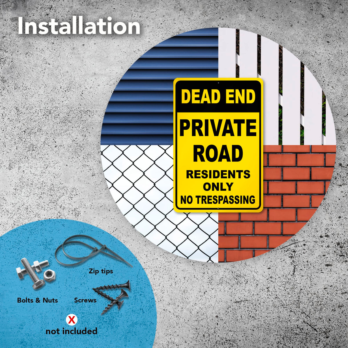 DIMARONGTON High-Visibility Warning Sign features clear lettering for distance readability.