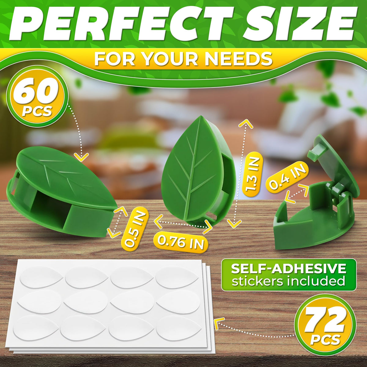 DIMROM 72 self-adhesive stickers simplify fast, damage-free mounting.