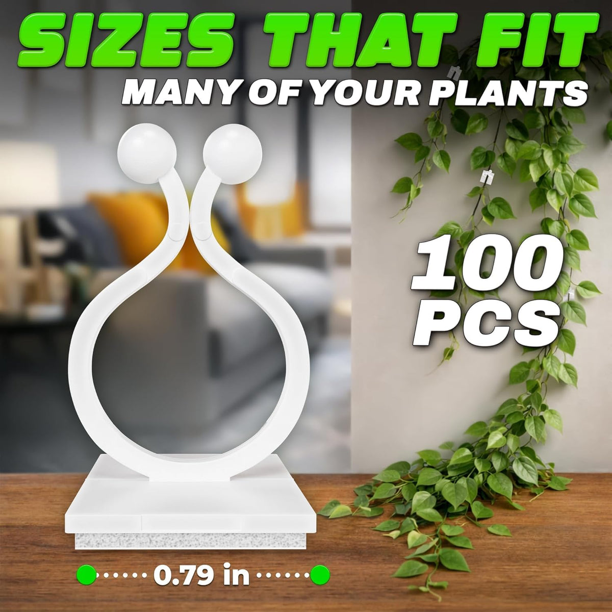 DIMROM clear plant clips wall installation shows fast, clean setup.