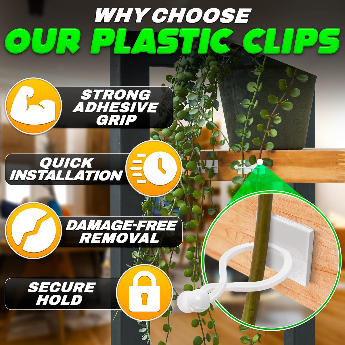 DIMROM versatile clips also support cables or LED strips.