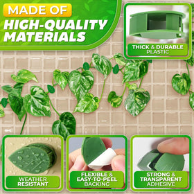 DIMROM clip set guides pothos vines along walls for a clean look.