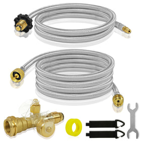 Dingbaayee Extend Stay kit brass tee 4-port for versatile RV propane connections