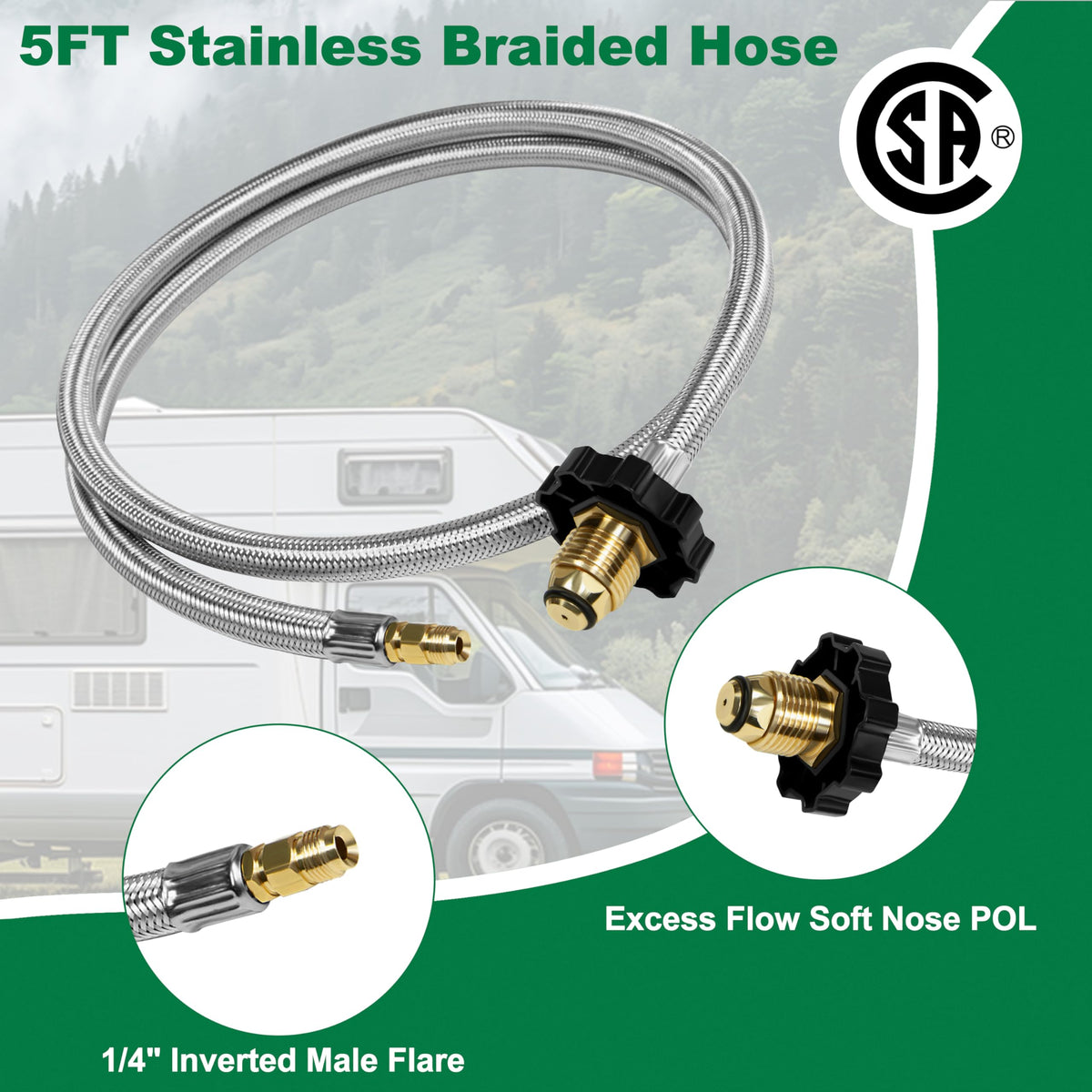 Dingbaayee stainless braided hose demonstrates durability outdoors