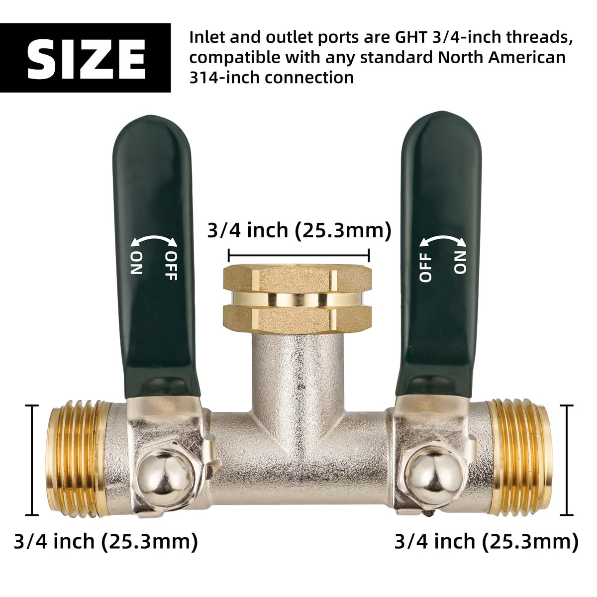 DINGBAI brass faucet diverter with 180-degree spout prevents hoses tangling.