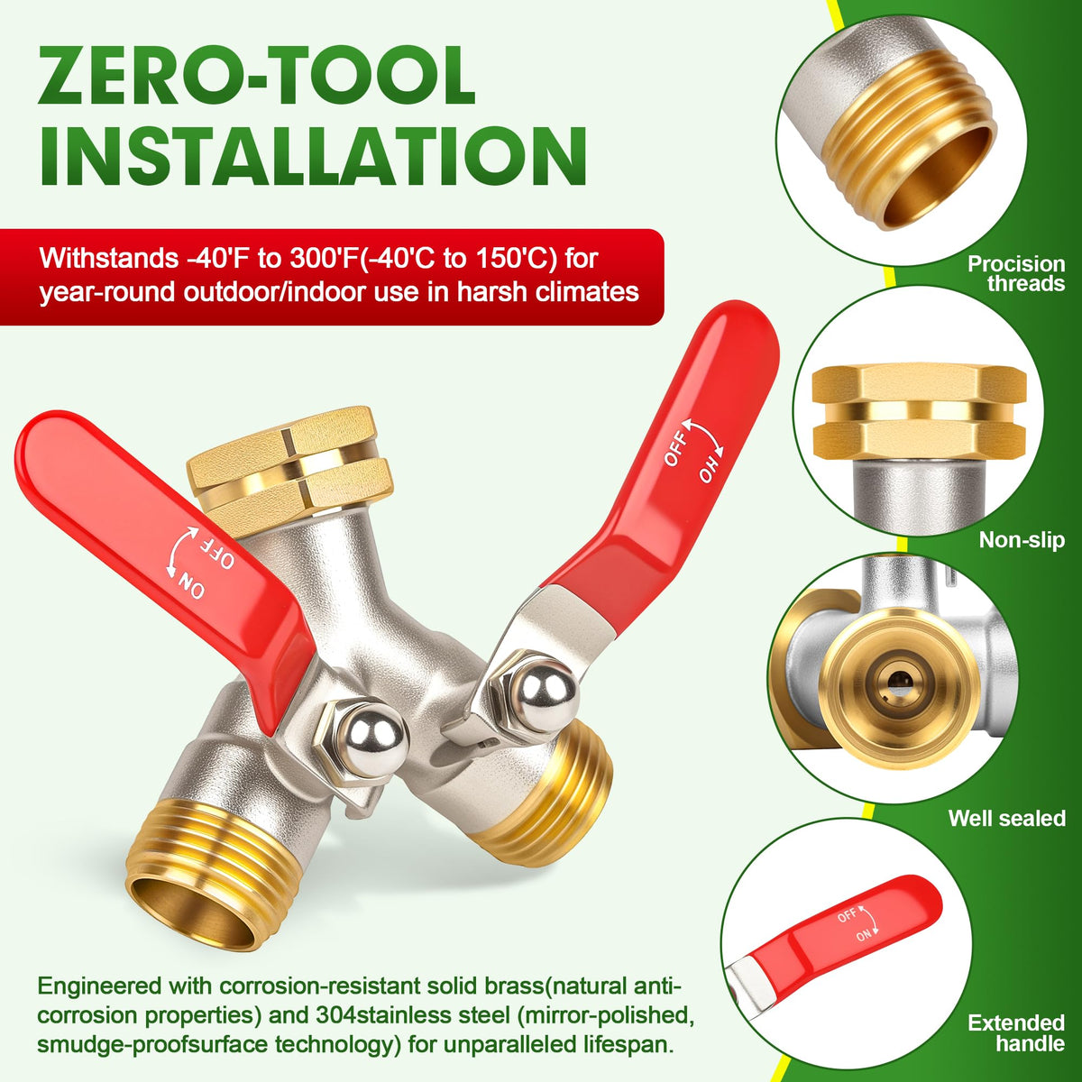 DINGBAI hex nut tap connection enables secure installation without tools.