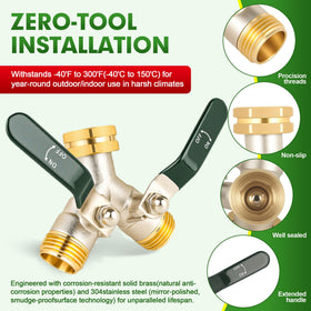 DINGBAI long-handle hose splitter enables easy on/off control during watering