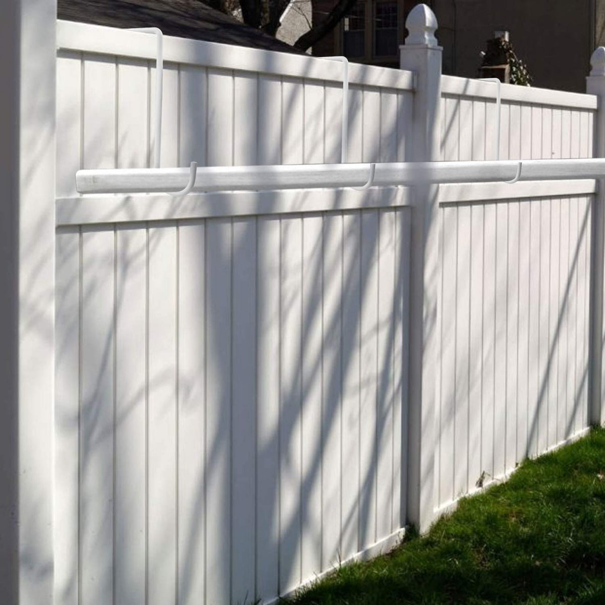 DINGEE white powder coated hook supports plants, wind chimes, feeders.