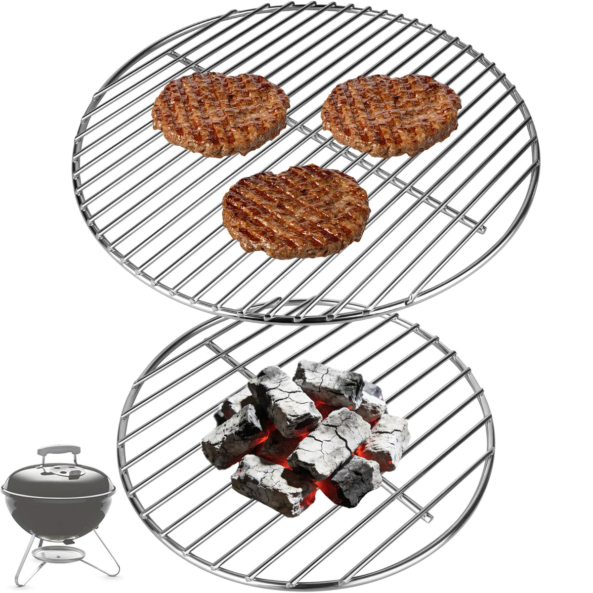 Dinlon 13-5 inch cooking grate for Weber Smokey Joe enhances durability and heat retention