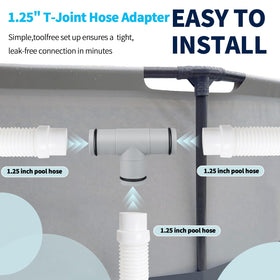 Dinlon tool-free installation for fast pool hose connections.