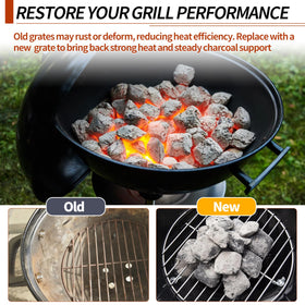 Weber 14-inch compatibility shown by Dinlon replacement grate