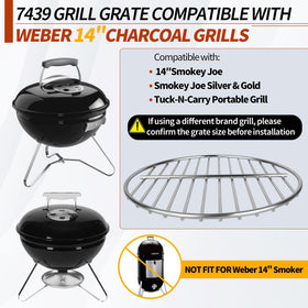 Drop-in replacement grate for Weber Smokey Joe setup