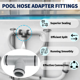 Dinlon connector compatible with Intex and Coleman pool pumps for easy upgrades.
