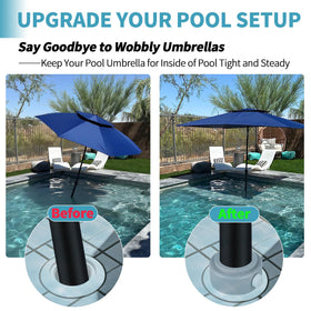 Dinlon patio umbrella stabilizer gray supports in-deck shade with a clean look.