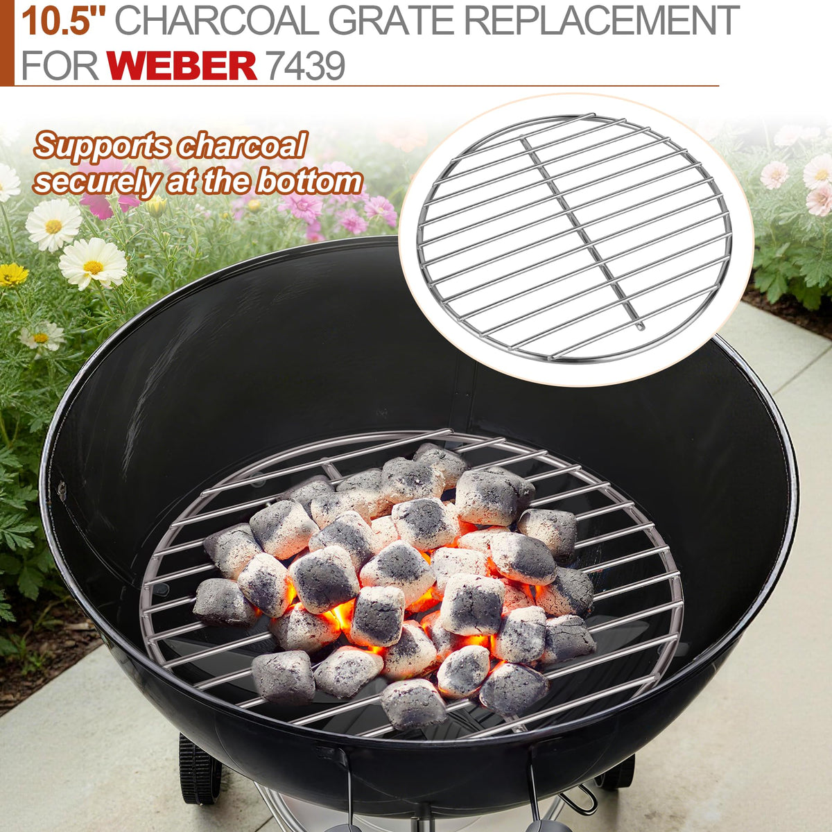Dinlon round grate demonstrates improved airflow on Weber Smokey Joe