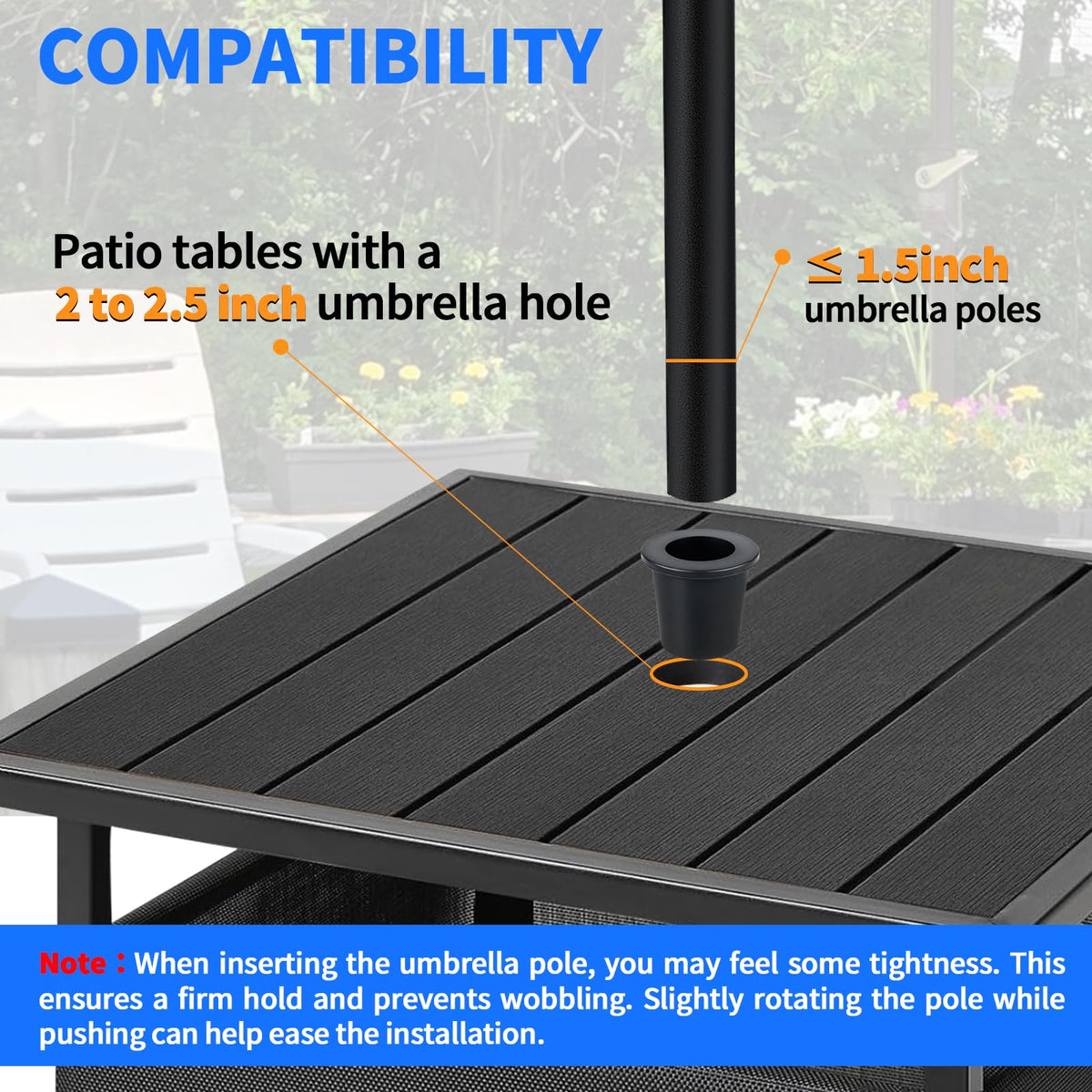 Dinlon silicone umbrella adapter resists weather and fading for long-lasting use.