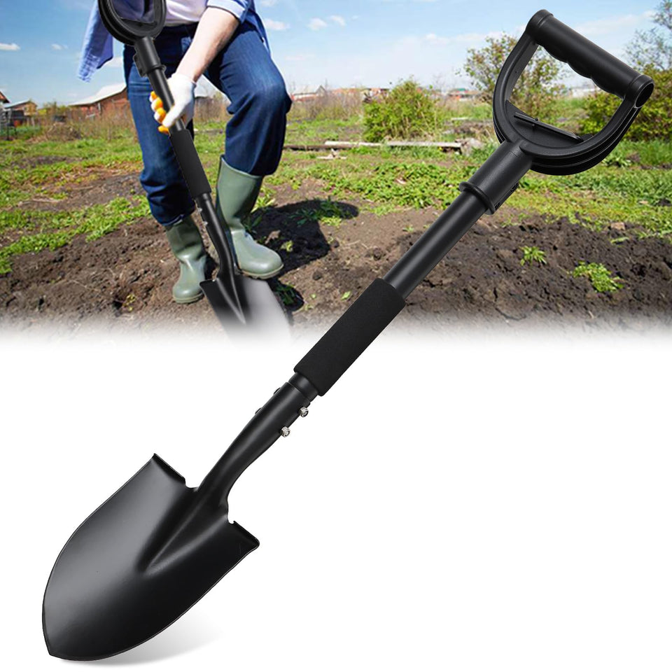 DIOVPLX shovel with compact digging design for easy storage and transport.