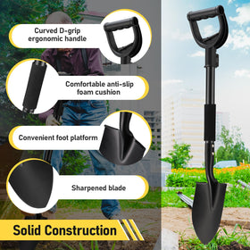 DIOVPLX multipurpose shovel suitable for adults and kids in gardens or camps.