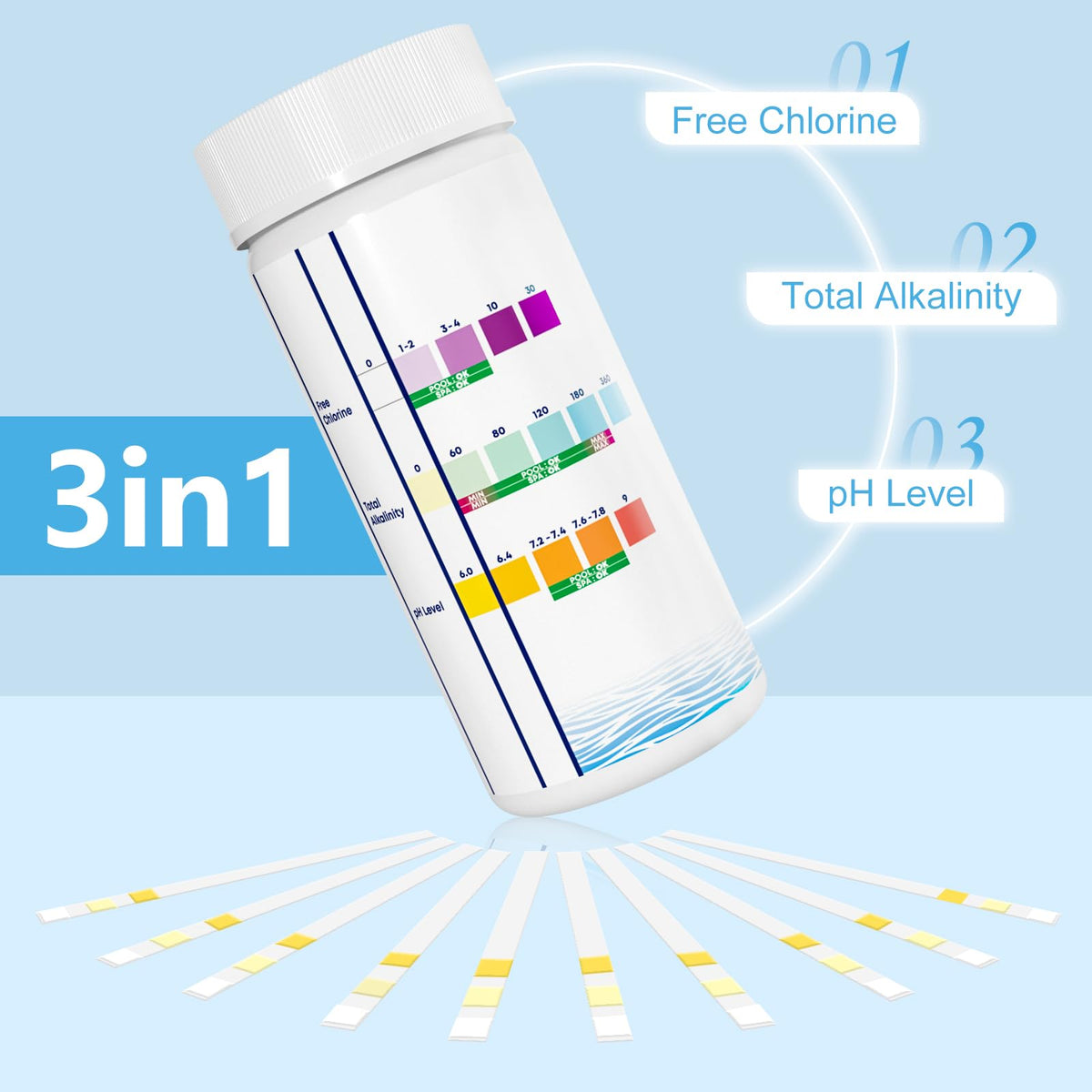 DIP&GO 125-strip pack for a full season of pool testing