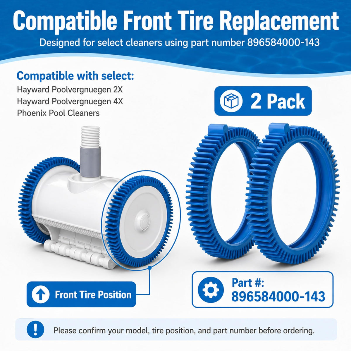 Discount Parts Direct blue front tire kit top view for precise fit