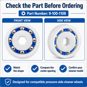 Discount Parts Direct replacement bearings enable easy pool cleaner wheel upkeep.
