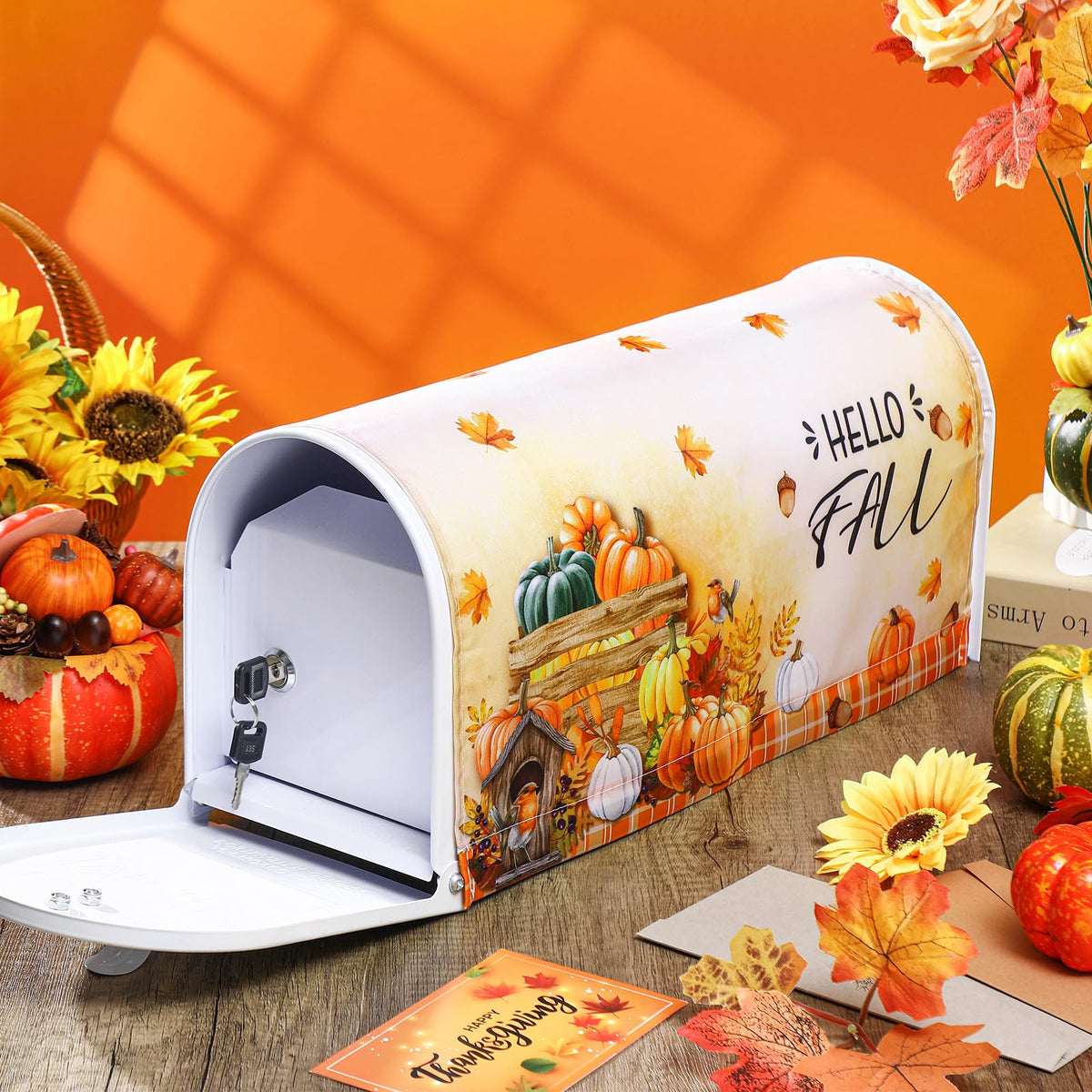 Dispowreath summer mailbox cover featuring beach scenes boosts seasonal charm.