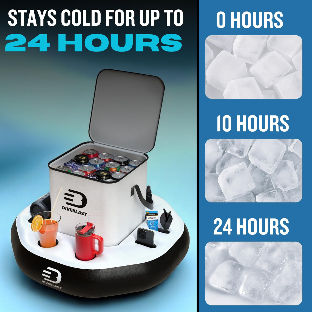 Stable base design by DIVEBLAST prevents tipping on lake days.