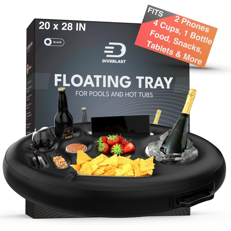 DIVEBLAST floating drink holder for pool keeps beverages within reach while you swim.