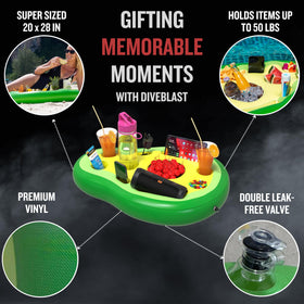DIVEBLAST floating tray doubles as a casual centerpiece for outdoor gatherings.