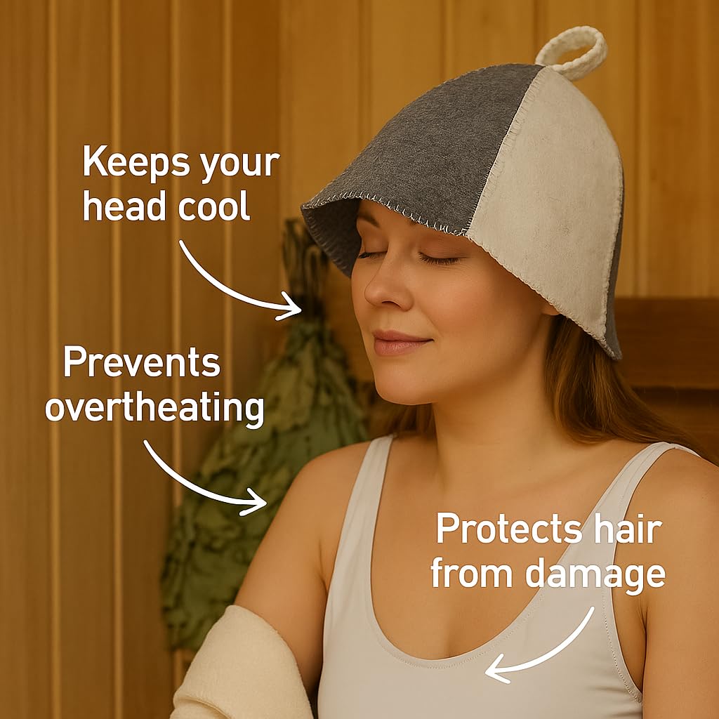 DIVELUX sauna hat protecting hair from heat during sessions