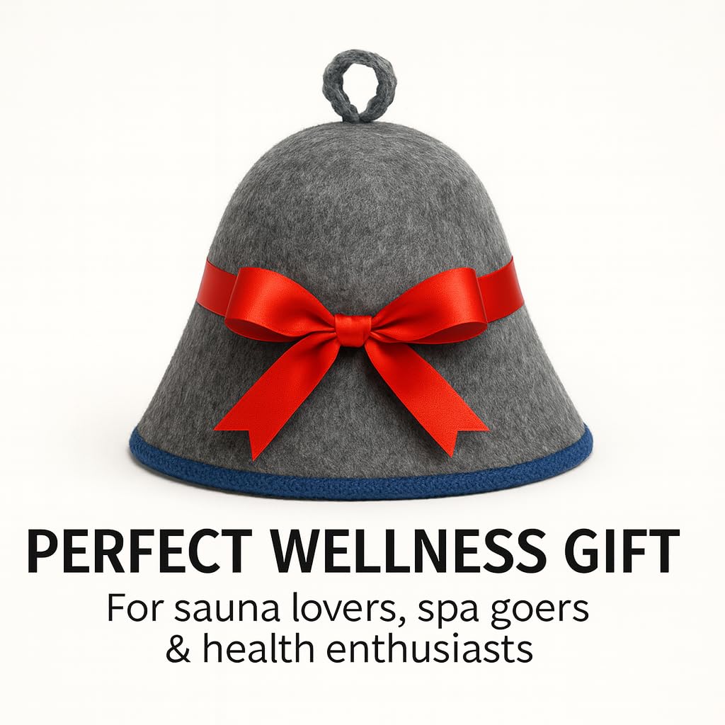 Divelux premium sauna hat grey-blue packaging, eco-friendly materials note
