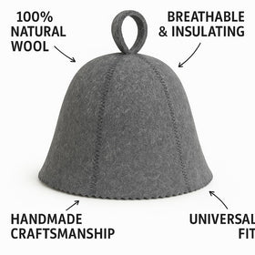 Handmade craftsmanship highlights quality in the DIVELUX sauna hat.