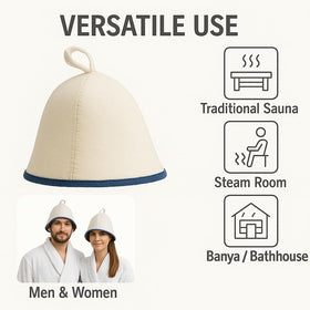 DIVELUX sauna hat handmade from natural wool, eco-friendly.