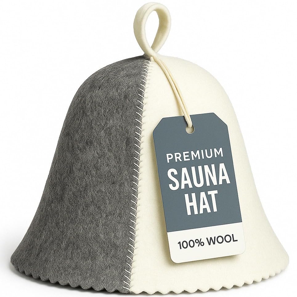 DIVELUX Premium Sauna Hat in natural wool, warm and protective on the head
