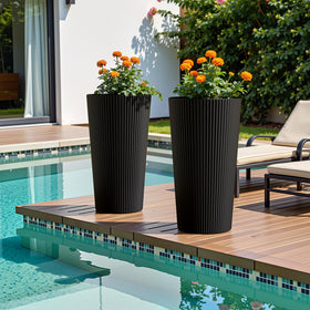 Diyfire tall planter in black ready out of the box with no tools required