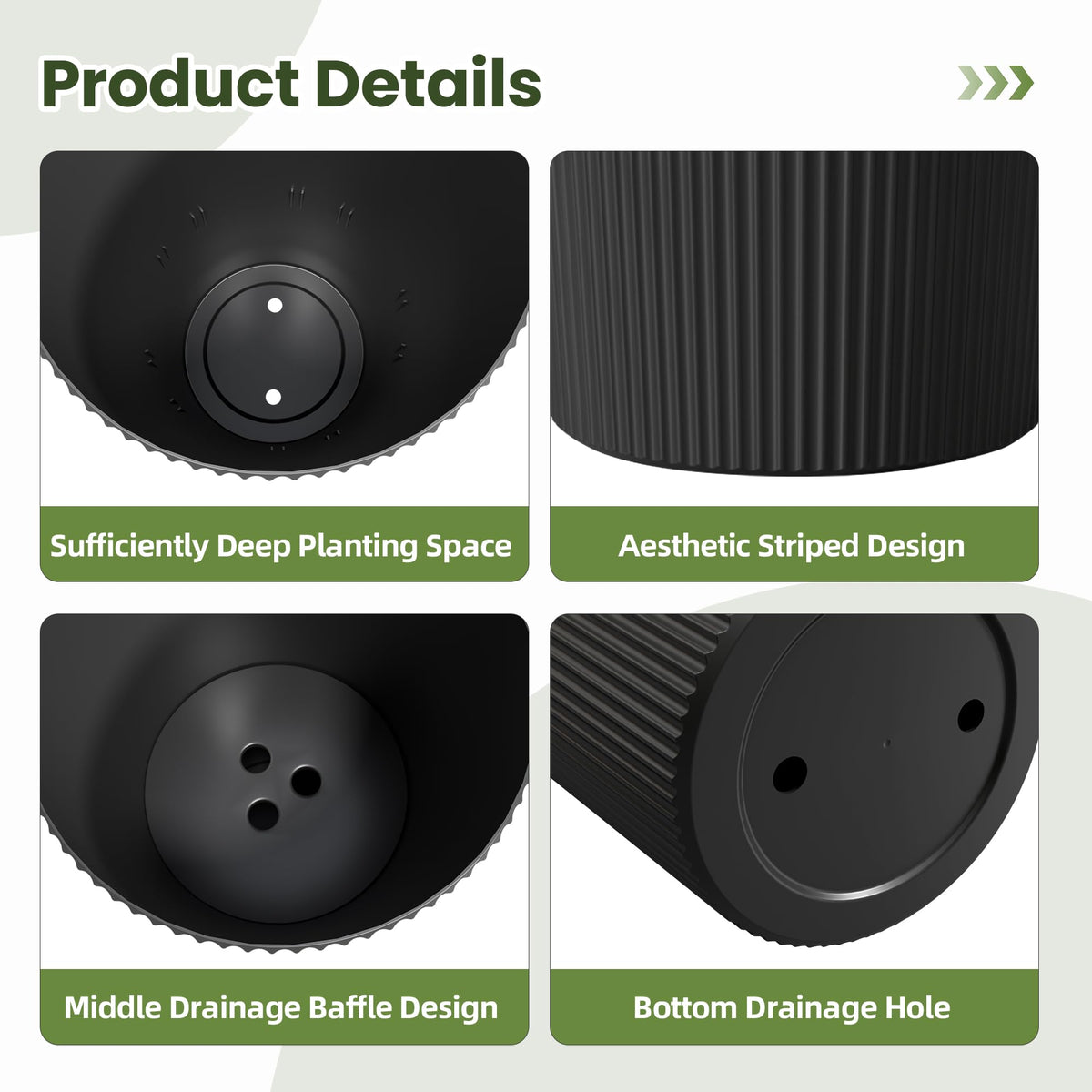 Diyfire tall planter black side view highlighting durable, weather-ready profile