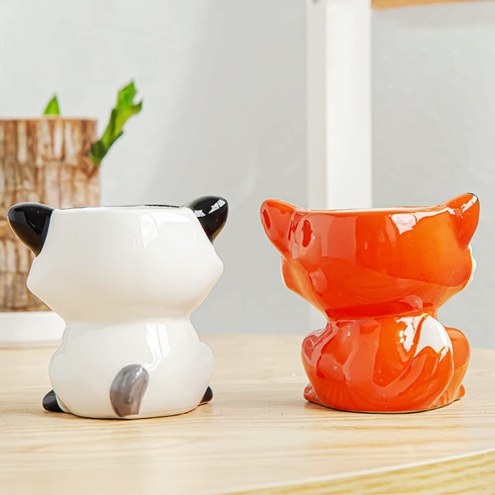 DIYOMR cow ceramic planter close-up highlights durable glaze and quirky decor.