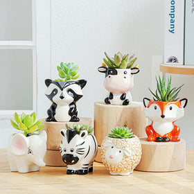 DIYOMR cow planter on an office desk offers stylish decor for workspaces.