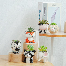 DIYOMR cow planter with drainage hole supports indoor watering of small plants.