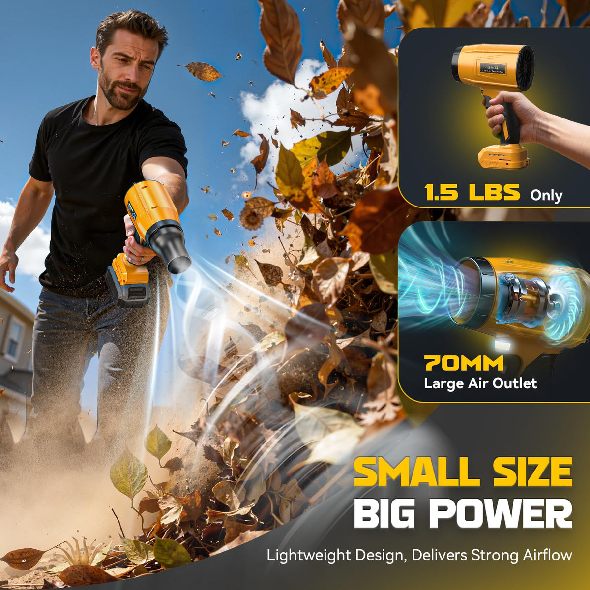 DIYtoolifz compact design fits in small spaces while still delivering wind