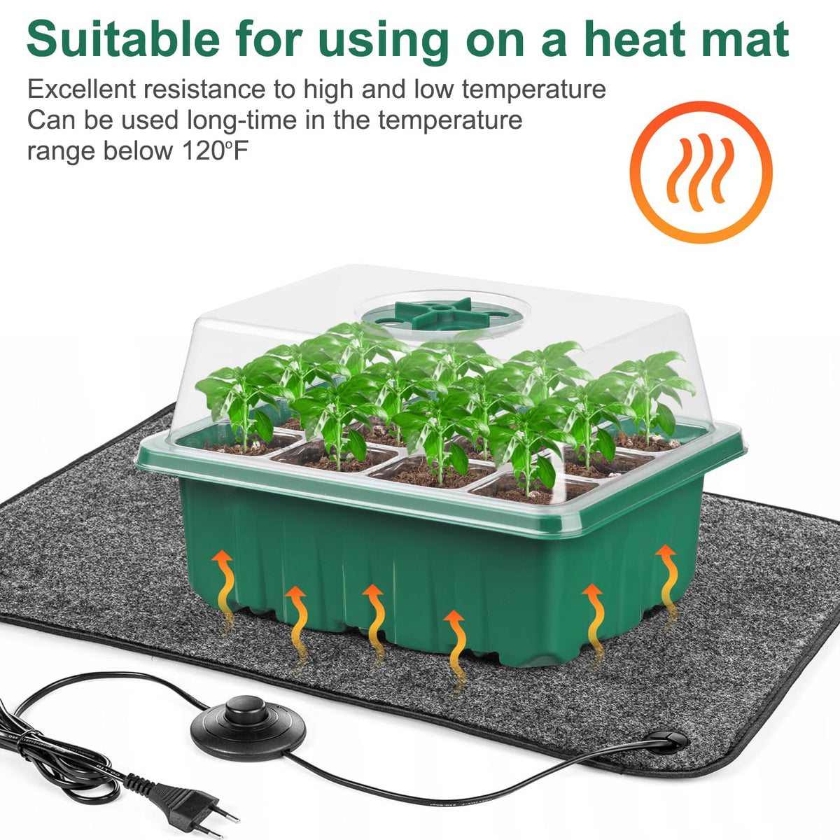 DJGINRO kit includes lids, bases, covers, tags, and tools for sowing
