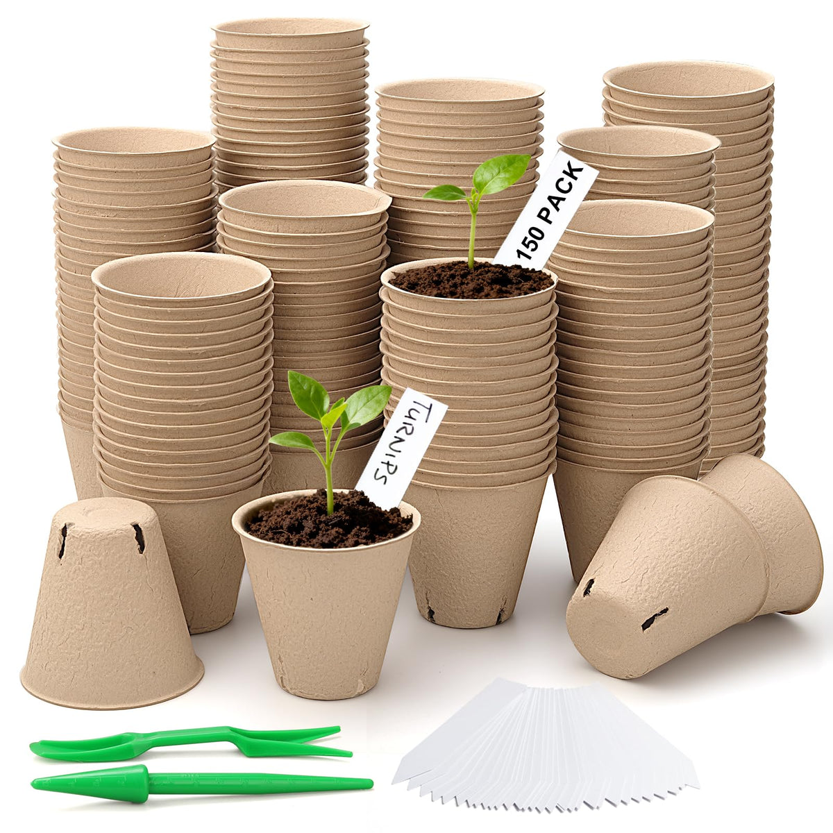 DJGINRO peat pots 3.15-inch with drainage for healthy seedlings