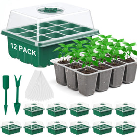 DJGINRO seed starter tray 12-pack with 144 cells supports efficient germination