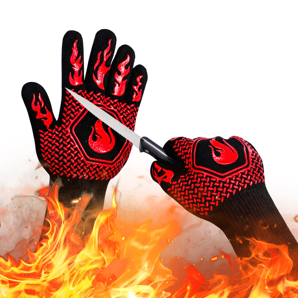 DKHDBD BBQ fireproof gloves grip securely for hot grills and pans