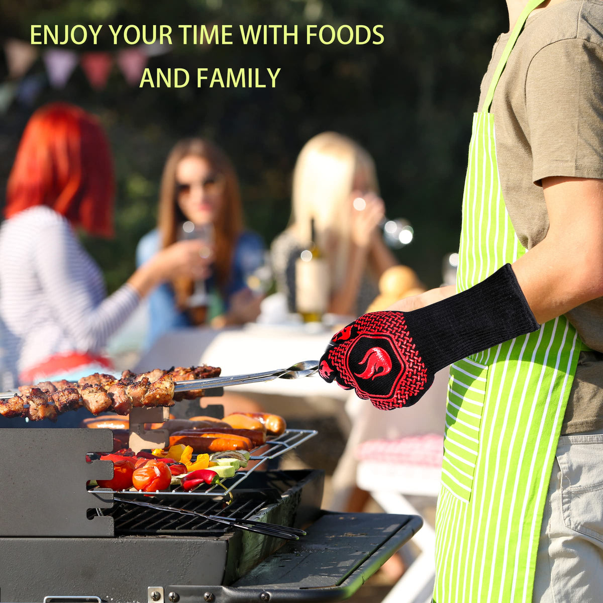 DKHDBD gloves offer extended wrist protection for ovens and grills