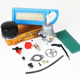 DKIIGAME installation view of the carburetor illustrates easy fitment for Briggs & Stratton models.