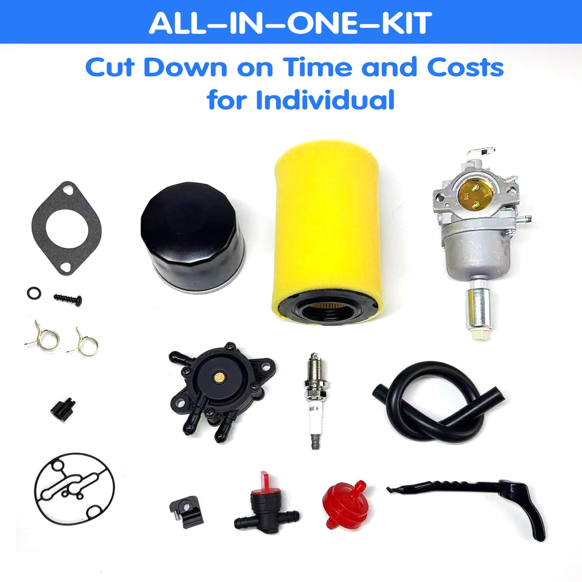 DKIIGAME D110 carburetor package contents including gaskets and filters