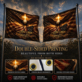 DKJOAZ flag perfect for porch, garage, or fence year-round.