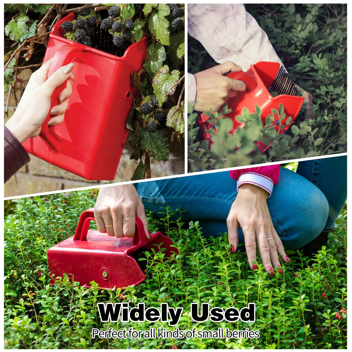 DkOvn Berry Picker ergonomic handle reduces hand fatigue during picking